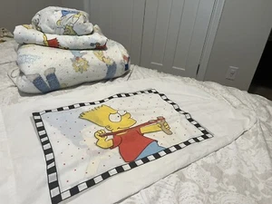 The Simpsons Rare included BLANKET & 3 Piece Twin Sheet Set Vintage 1990 - Picture 1 of 11