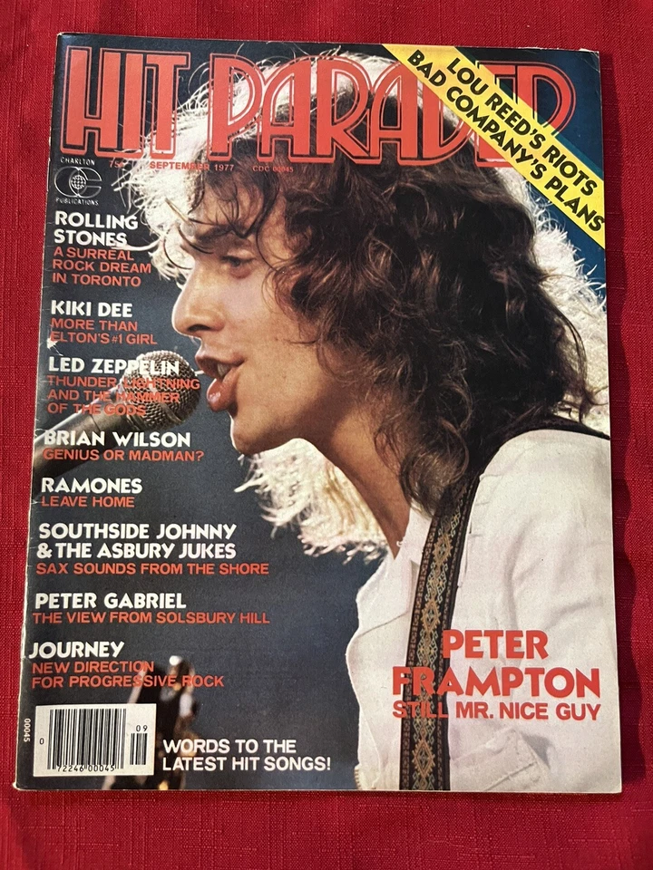Hit Parader Magazine Sept 1977 Frampton, Ramones, Brian Wilson, KISS, Zeppelin  - Image 1 of 4