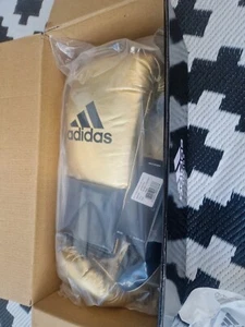 Adidas adistar 8oz genuine leather metallic gold/black fight gloves -V3.0 - Picture 1 of 7