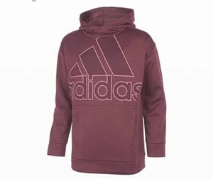 adidas Girls Hooded Fleece Tunic Pullover Sweatshirt Purple-Maroon Size XL = 16 - Picture 1 of 2