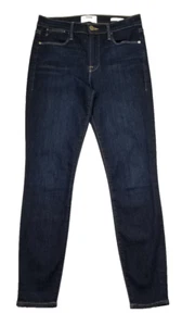 Frame Women Sz 26 Le High Skinny Crop Jeans Dame Blue Dark Wash Mid Rise Stretch - Picture 1 of 10