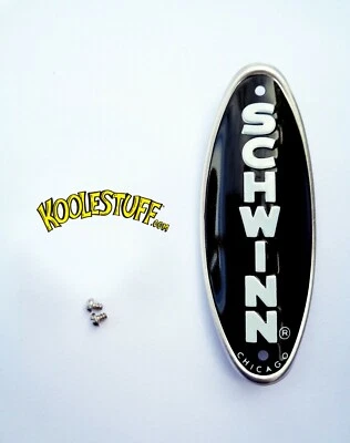 Schwinn Bicycle Restoration Head Badge COTTON  PICKER *BLACK w/ WHITE*Scrambler - Image 1 of 4