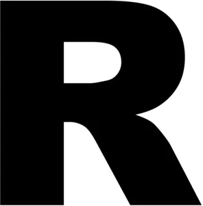 Buchstabe R Initiale Vinyl Aufkleber Abziehbild Arial schwarz Monogramm Schrift Größe Farbe wählbar - Bild 1 von 2