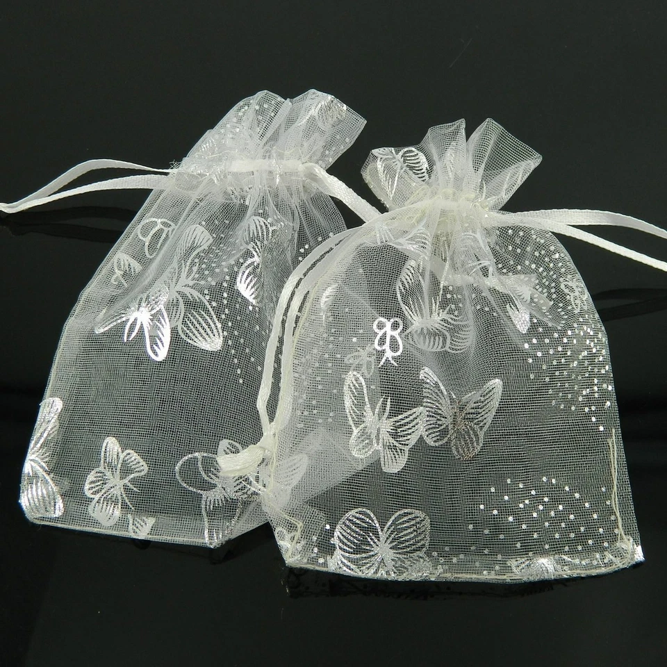 Bolsas de presente de organza borboleta bolsa de doces decoração favor festa de casamento - Imagem 1 de 1