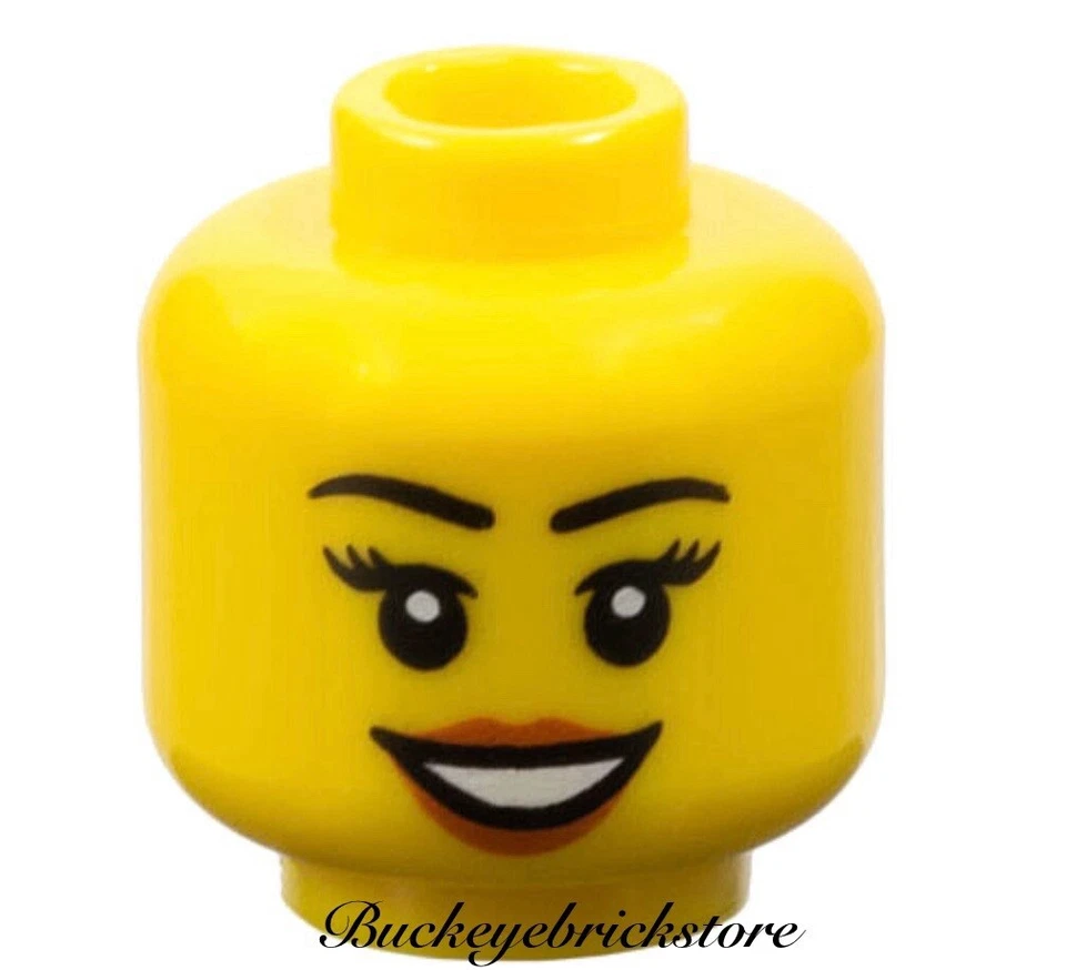 LEGO женская голова с ресницами, счастливая улыбка замок девочка принцесса королева минифигурка - Изображение 1 из 1