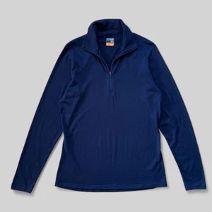 Icebreaker Merino 200 Women’s Navy Wool 1/3 Zip Thermal Pullover – Size XL - Picture 1 of 13