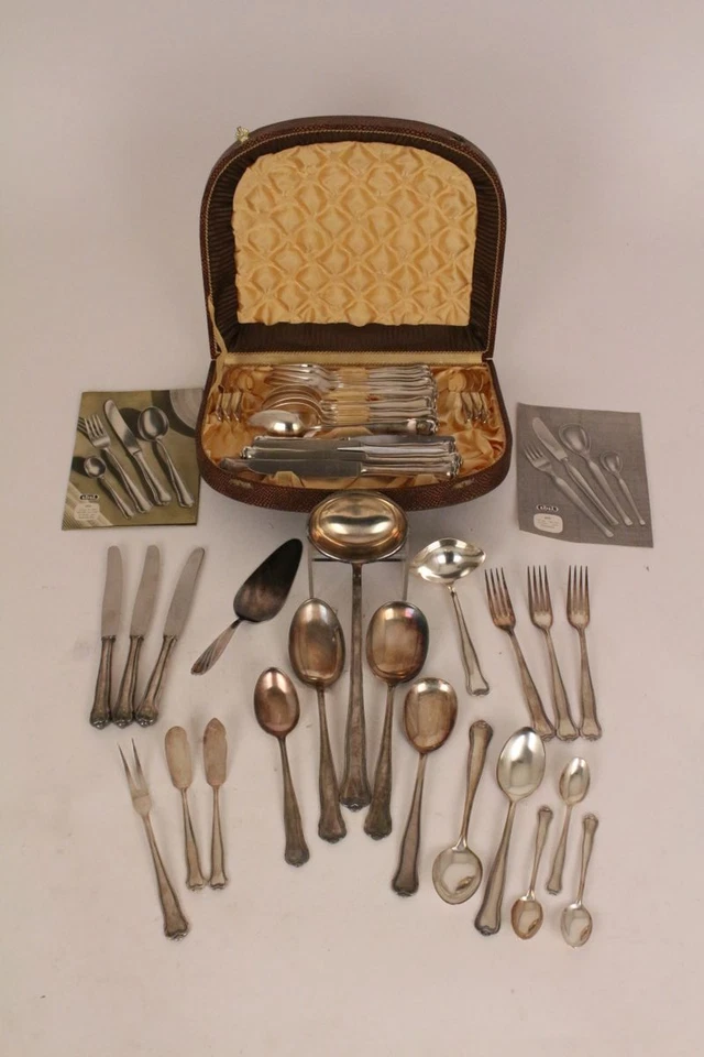Ebel 255 Tafelbesteck 120 Silberauflage 45 Teile Silberbesteck vintage Kasten - Bild 1 von 1
