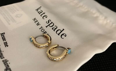 PENDIENTES HUGGIE HOOP KATE SPADE NEW YORK PRECIOSAS DELICIAS TURQUESA CIRCONITA CÚBICA Foto 1 de 4