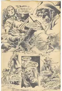 "Mystery Page" Original Comic Art by Rudy Nebres inscribed to Gray Morrow - Picture 1 of 2