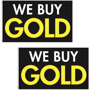 3x5 Fuß WIR KAUFEN GOLD Flagge Banner Werbung Geschäftsschild KB - 2er-Pack - Bild 1 von 1