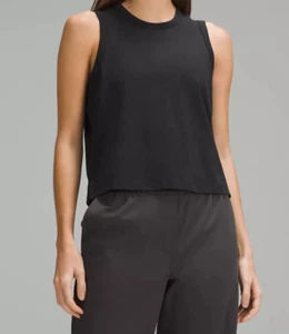 Lululemon Women's Black Classic-Fit Casual Cotton-Blend Tank Top Size AU 8 - Picture 1 of 5