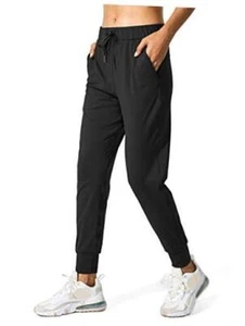 Women's Joggers Pants Pockets Drawstring Running Sweatpants for Medium Black - Picture 1 of 7