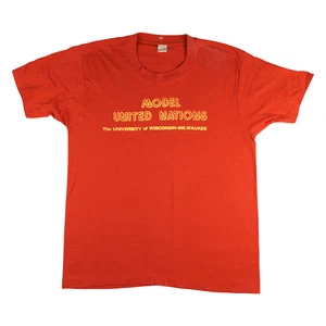 Vintage Model UN Hemd Herren Large rot 80er University of Wisconsin Student Debate - Bild 1 von 9