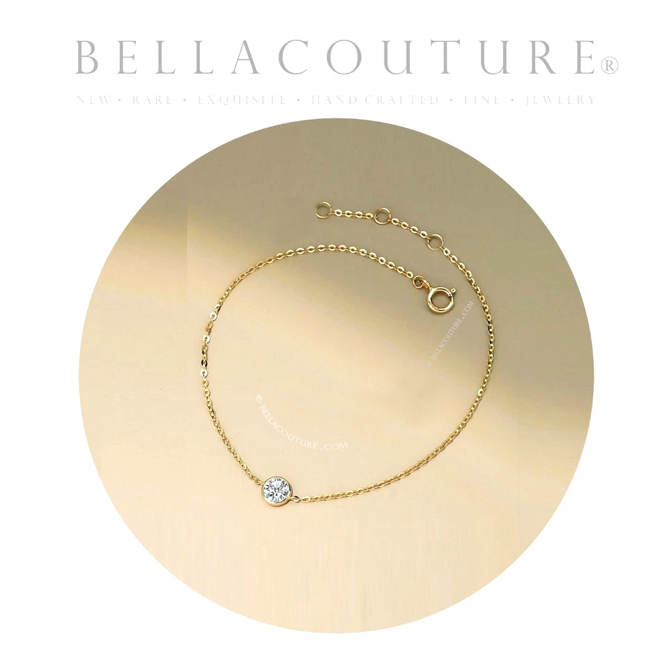 $499 НОВЫЙ 14K ЖЕЛТОЕ ЗОЛОТО 5 ММ БЕЛЫЙ ТОПАЗ ТЕННИС 585 ЦЕПОЧКА ПОДВЕСКА БРАСЛЕТ - Изображение 1 из 4