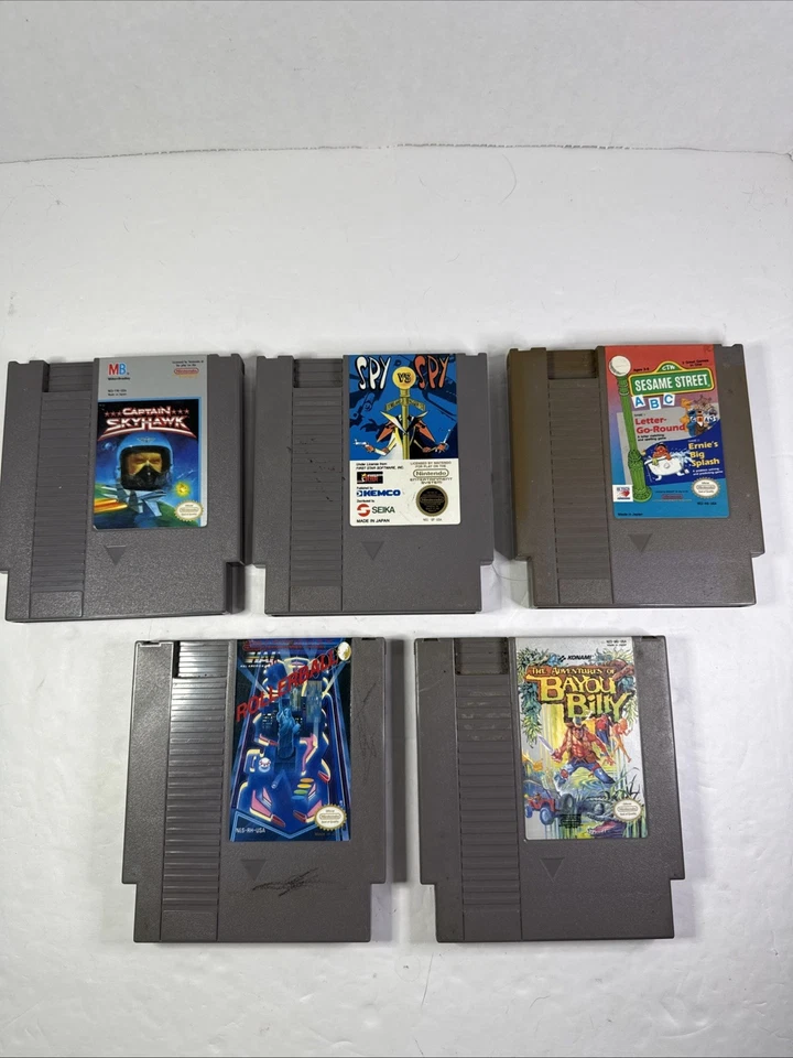 Nintendo NES Lot Of 5 Games, Bayou Billy, Rollerball, Spy Vs Spy, Etc - Untested - Image 1 of 2