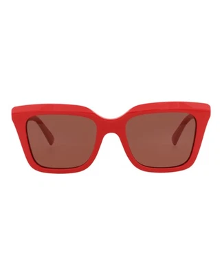 Alexander McQueen Mujer Cuadrado/Rectángulo Rojo Rojo Marrón Moda Diseñador Gafas Foto 1 de 4