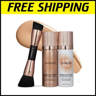 Hydrating Silk Airbrush Foundation with Primer & Brush - Lightweight Coverage - Image 1 of 4