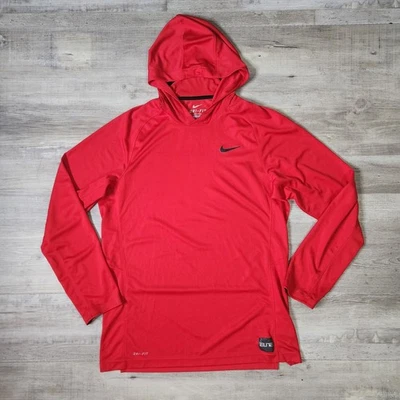Camisa de rendimiento de manga larga con capucha para hombre Nike Elite roja mediana Foto 1 de 4