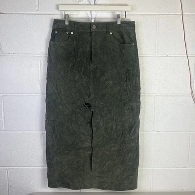 RTR BLANKNYCHunter передней разрез юбка Sz 30 (10) талии оливковый вельвет высокий разрез - Изображение 1 из 4