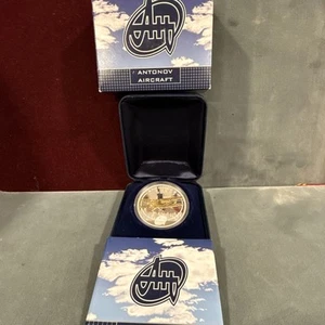 2008 Proof COOK ISLANDS $ 1 Silver .999 Coin with COA and 2 Boxes “Antonov 2” . - Picture 1 of 13