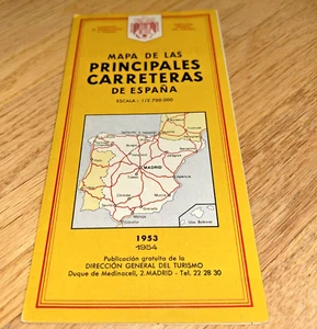1953- 1954 MAPAS DE LAS PRINCIPALES CARRETERAS DE ESPAÑA / Road Map of SPAIN - Picture 1 of 10