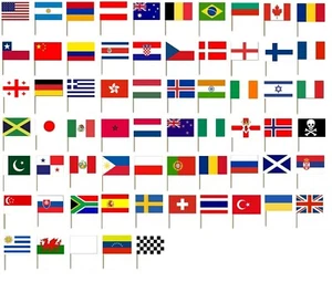 10 COUNTRY NATIONAL FLAG COCKTAIL STICKS PICKS CUPCAKE SANDWICH PARTY FOOD DECOR - Picture 1 of 72