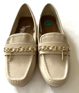 Nautica Shoes Womens 7.5 Lunara Loafers Beige Faux Leather Slip On Casual Flats - Picture 1 of 7