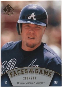Chipper Jones 2009 SP AUTENTICO BASEBALL Faces of the Game Gold #288/299 Braves - Foto 1 di 2