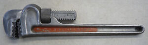 Pipe Wrench Aluminum 14" J.H. Williams, Drop Forged, Vintage diamond W logo, USA