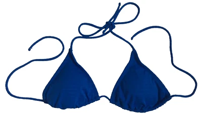 OP Talla L (11-13) Azul Natación Top Triángulo Halter Almohadillas Extraíbles Para Mujer Junior Foto 1 de 4