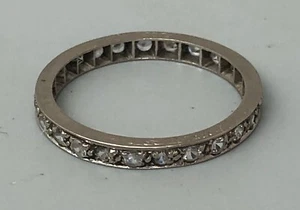 Anello moderno oro bianco e zaffiro intera eternità taglia S AEZX - Foto 1 di 3