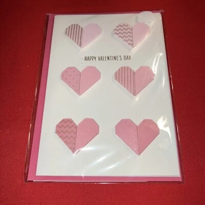Hallmark Signature Valentine's Day Card & Envelope / 3D Heart Shapes "Love You" - Image 1 of 4