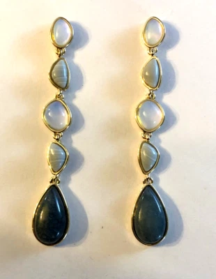 Серьги золотистого цвета агат лабрадорит опалит кабина натуральные драгоценные камни 2,7 5201 - Изображение 1 из 4