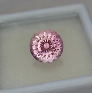 Precision Cut, 8.60 Ct Lab Pink Sapphire, 12 MM Portuguese Cut Pink Sapphire - Picture 1 of 6