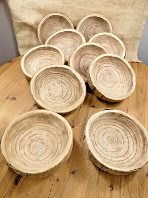 10 Wedding Centerpiece Bowls Wood Live Edge Carved Display Wholesale Wedding - Image 1 of 4