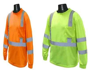 Radians ST21 Klasse 3 Max-Dri feuchtigkeitsableitendes Mesh Langarm Sicherheits-T-Shirt - Bild 1 von 5