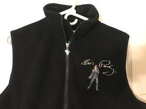 ELVIS PRESLEY Bradford Exchange READY TO ROCK Black FLEECE 2-sided VEST Womens L - Picture 1 of 10