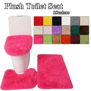 Set Bagno 3pz Tappeto Tappetino Contorno e Coperchio Antiscivolo Super Morbido Tie-Dye/Solido - Foto 1 di 41