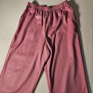 Alfred Dunner Women's Pants Size 12 Pink Solid Elastic Waist Pull-On - Picture 1 of 10