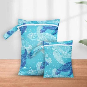 2pcs Cloth Diaper Wet Dry Bags Waterproof Reusable Travel Beach Pool Daycare Soi - Picture 1 of 33
