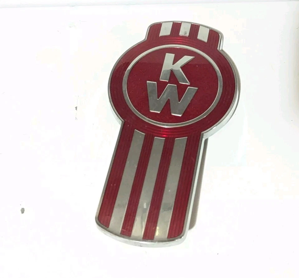 Kenworth L53-1002 REV-D KW Logo Hood Emblem 8" - Image 1 of 4