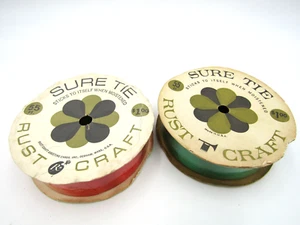 Vintage RUST CRAFT Sure Tie Schleife Band rot und grün - Bild 1 von 4