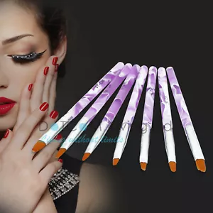 Professional 7 PCS Nail Art UV Gel Pens Brushes Acrylic Flat Brush Set Painting - Picture 1 of 5