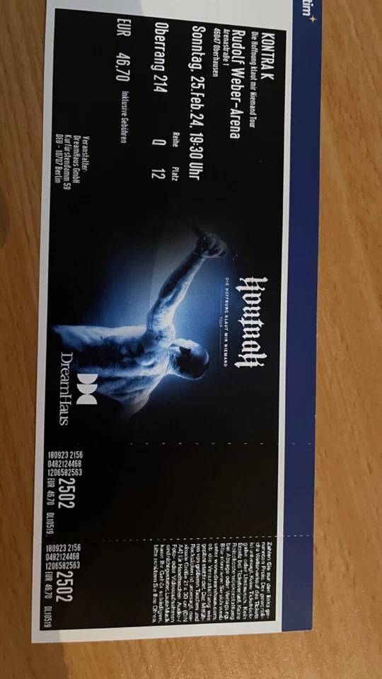 konzertkarte 2024 Kontra K - Bild 1 von 1