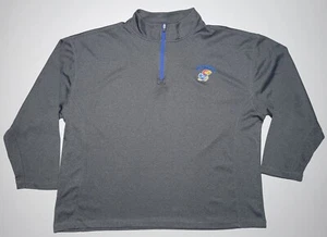 Knights Apparel Kansas Jayhawks Herren grau 1/4 Reißverschluss Pullover Größe 2XL - Bild 1 von 16