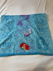 Disney Princess Little Mermaid Ariel Beach Towel 100% Cotton 34x63” Embroidered - Picture 1 of 10