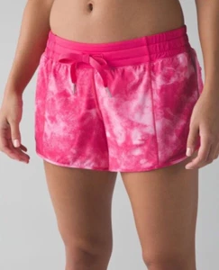 Lululemon Hotty Hot Shorts Womens Pink Lined Tidal Trip Boom Juice Reflect Sz 6 - Picture 1 of 11