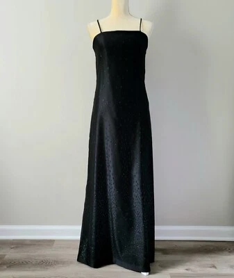 VTG JUMP APPAREL Evening Gown SIZE 4 Black Sparkle Floor Length Formal Dress - Image 1 of 4