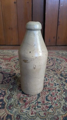 Antique Early Country Primitive Stoneware Scratch Incised Crock Bottle 9.5" - Image 1 of 4
