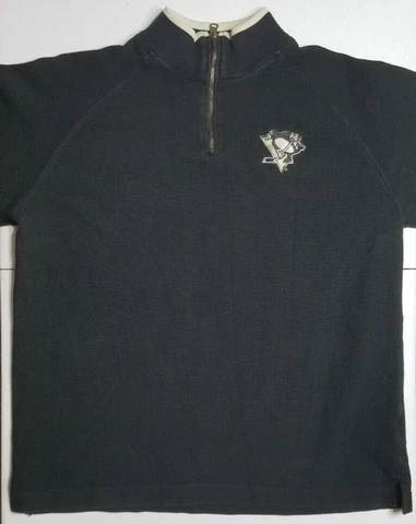 Pittsburgh Penguins NHL Quarter Zip G-III Sports Carl Banks Black Sweater Mens L Cover